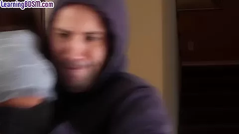 BDSM babe in pantyhose whipped and fucked by robber