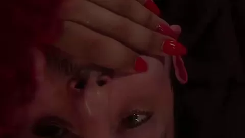 Cuckold with cock cage witnessing wife fucked by neighbor