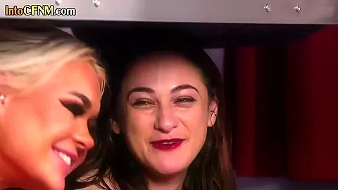 CFNM amateur 3some BJ and HJ for roommate by narty babes