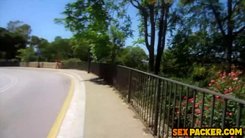 Blonde babe bj and anal outdoor in barcelona with facial cumshot