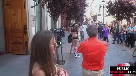 Naked slut public exposed and humiliated outdoor by domina
