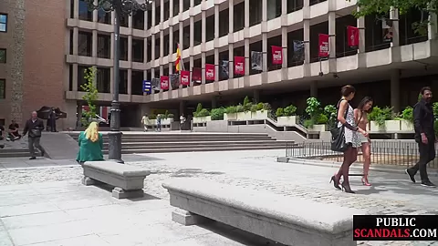 BDSM naked babe public whipped and exposed outdoor