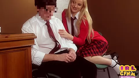 CFNM amateur college slut jerks and sucks professor cock