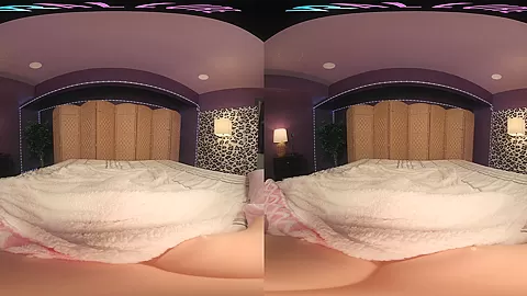 Slim brunette hottie rides her sex toys in virtual reality