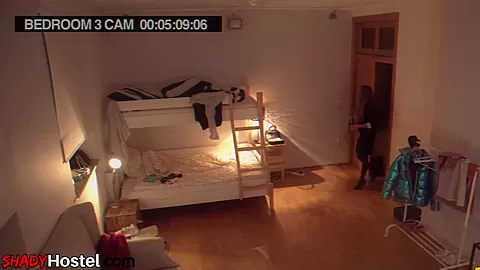 Teasing hostel babes cuntnailed in 3some with hostel boss
