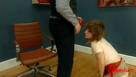 Mouth fucked Skater chick dominated by dildo