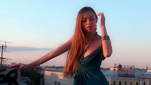 Sexy Russian Babe Sofy B Posing Nude On The Rooftop