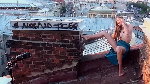 Sexy Russian Babe Sofy B Posing Nude On The Rooftop