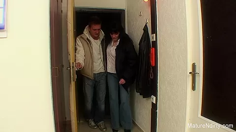 Busty Brunette Granny Fucks On The Floor - Mature'NDirty