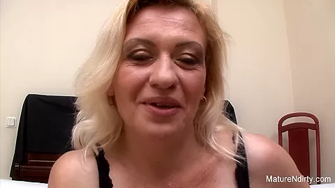 Slutty Blonde Grandma Takes Two Loads On Her Face - Mature'NDirty