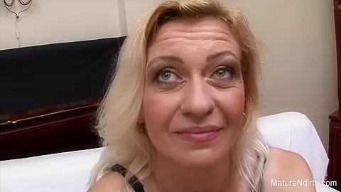 Slutty Blonde Grandma Takes Two Loads On Her Face - Mature'NDirty