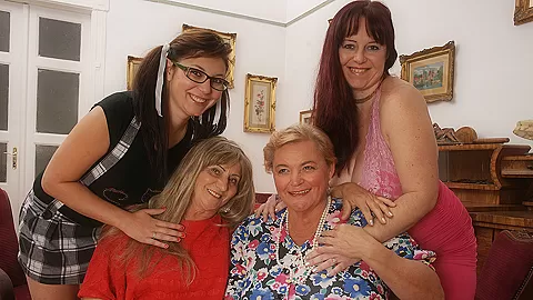 Four Horny Old And Young Lesbians Make It Special - MatureNL