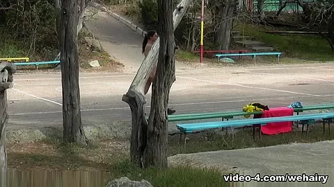 Outdoors Naked Exercise And Play With Canella