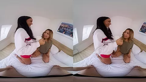 Cozy Snow Day - MFF Threesome with Two Babes - SexLikeReal