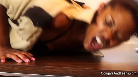 Sexy Ebony Babe Gets Dp'd By Two Strap-Ons - CougarsandTeens
