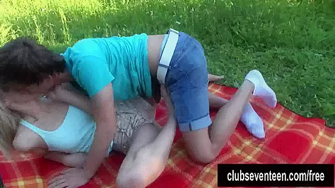 Skinny teen 18+ gets fucked outdoors
