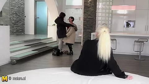 Three Naughty Old And Young Lesbians At Play - MatureNL