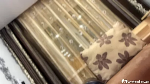 Lady in glasses teases her eager fans