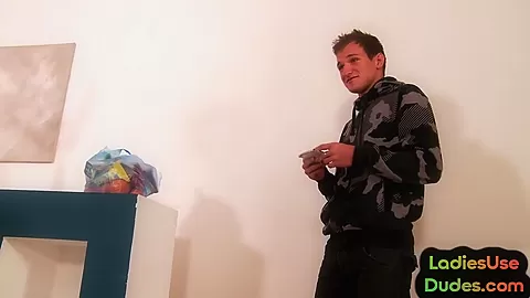 CFNM pegging babes using guy asshole for strapon penetration