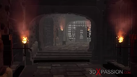 A beautiful princess gets fucked by a dwarf knight in the dungeon