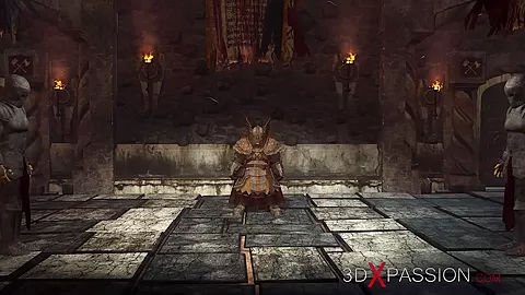 A beautiful princess gets fucked by a dwarf knight in the dungeon