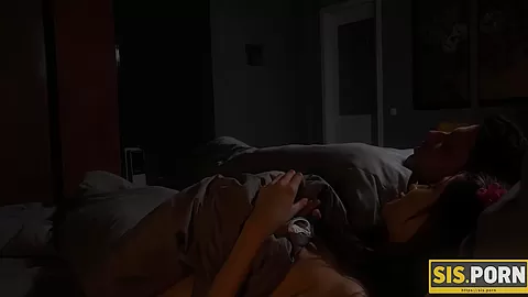 SISPORN. Cutie wakes up stepbrother and they have taboo sex on the bed