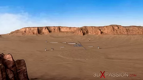 Fuck system in Area 51. Female android fucks hard a sexy blonde
