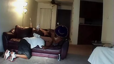 Big Tits Girlfriend fucked in a cozy room with a black guy
