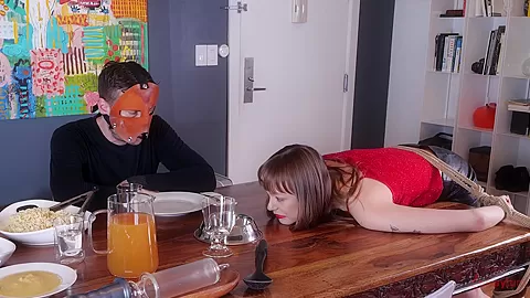 teen 18+ BDSM slut analized and pussy toyed