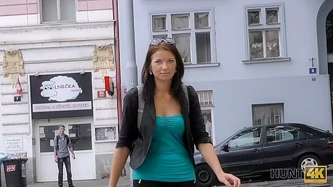 HUNT4K. Cute young babe with nice natural breasts makes hunter happy