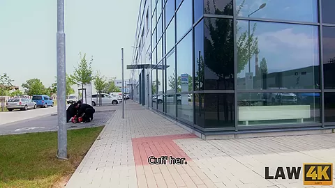 LAW4k. Pretty dollface with petite body gets used by two guards