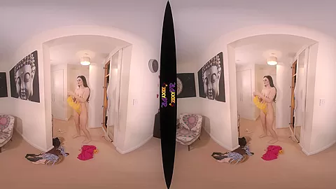 What To Wear - Cute Brunette Louise T Solo Striptease
