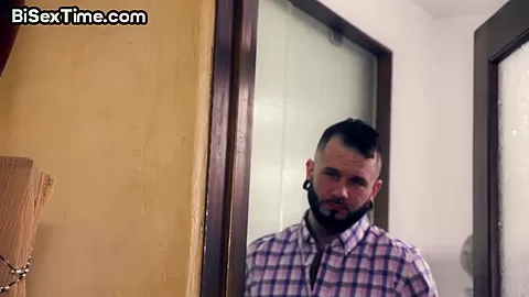 Ass fucking bisex dudes drill busty babe in threeway