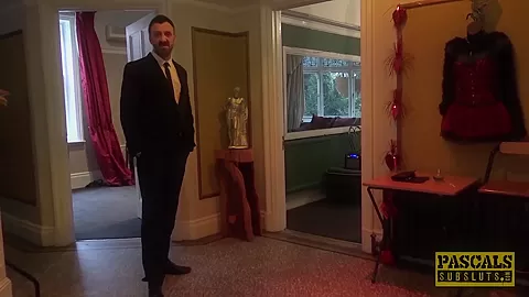 Nasty British subslut gagged for rough cunt pounding