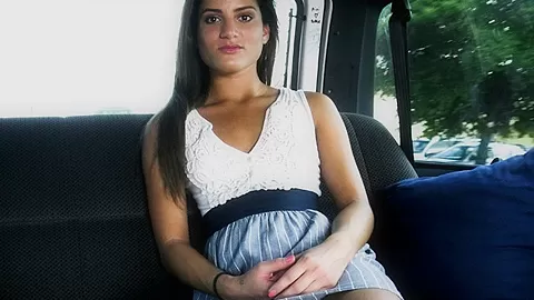 Sexy college girl gets anal on BangBus