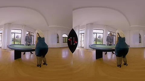 The Hustler - Blonde Babe Fucked on the Table 3D Porn Voyeur