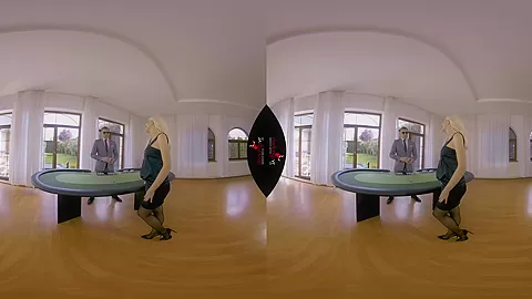 The Hustler - Blonde Babe Fucked on the Table 3D Porn Voyeur