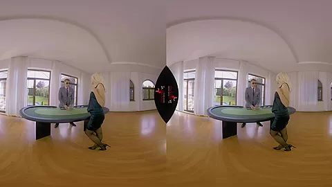 The Hustler - Blonde Babe Fucked on the Table 3D Porn Voyeur