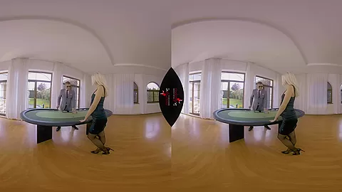 The Hustler - Blonde Babe Fucked on the Table 3D Porn Voyeur