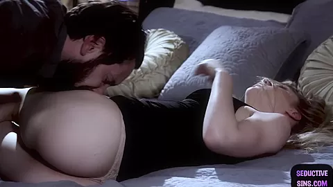 Deepthroating babe gets cum over her boobs after pussydrill