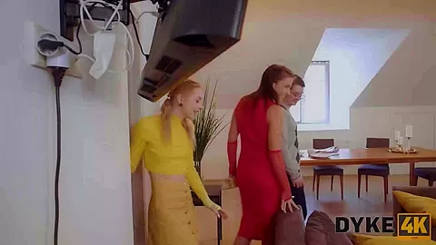 DYKE4K. Three Sluts in a Thrilling Vid