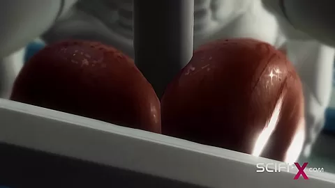 A hot black girl needs a huge cyborg cock in her ass
