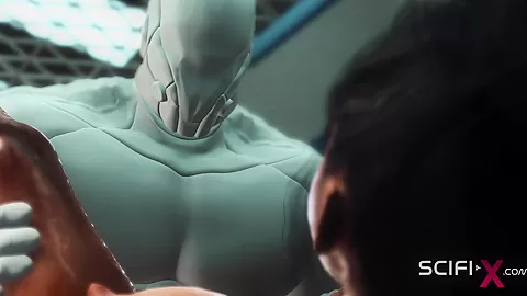 A hot black girl needs a huge cyborg cock in her ass