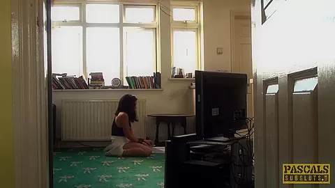 Super hot British whore punished by rough dom cock