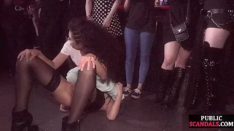 Slutty Latina public fucked n facialized in front audience