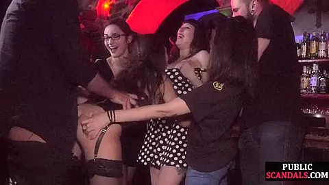 Slutty Latina public fucked n facialized in front audience
