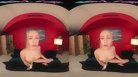 Fit blonde shows you how she gets off in virtual reality