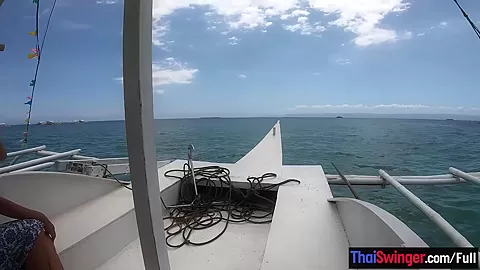 Thai amateur girlfriend sex on a deserted island in the middle of the ocean
