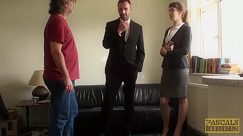 UK brunette amateur in stockings getting drilled in her ass﻿