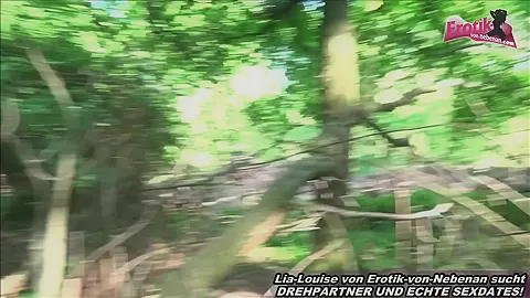 German Outdoor threesome in Berlin Tiergarten with petite